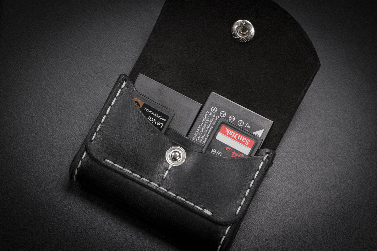 Leather Case for Battery and SD cards